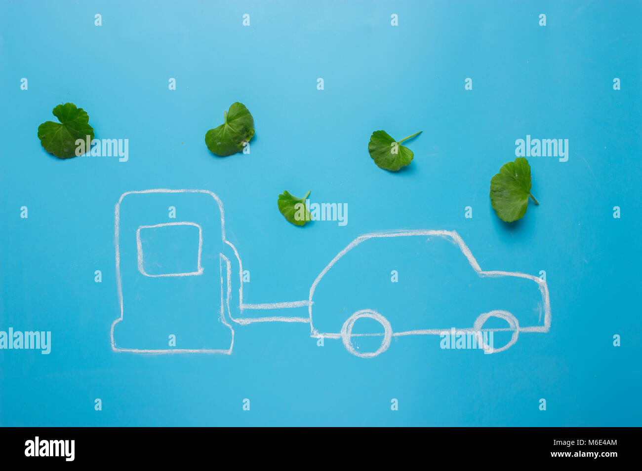 Eco fuel concept. green fuel station and car Stock Photo Alamy