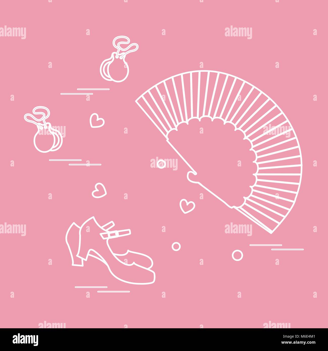 Vector illustration with various symbols of dance culture of Spain ...