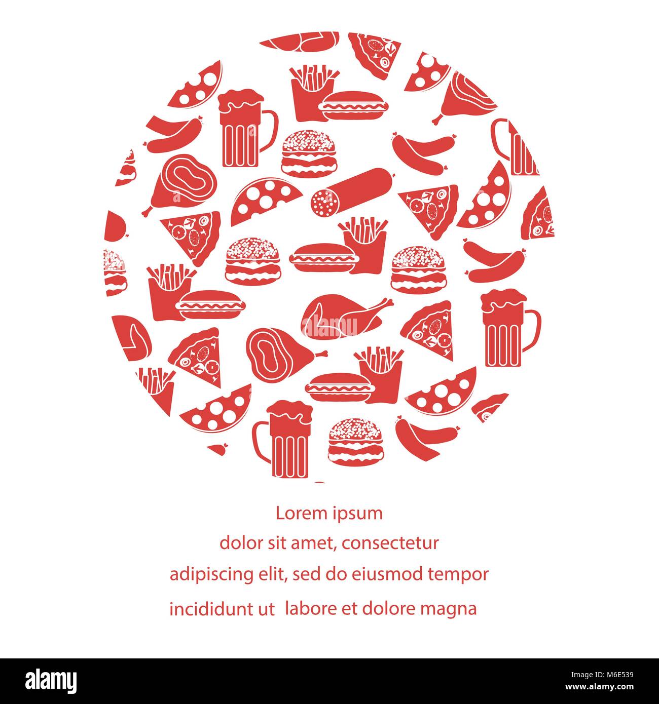Beer Different Types Of Food And Fast Food Design For Banner And