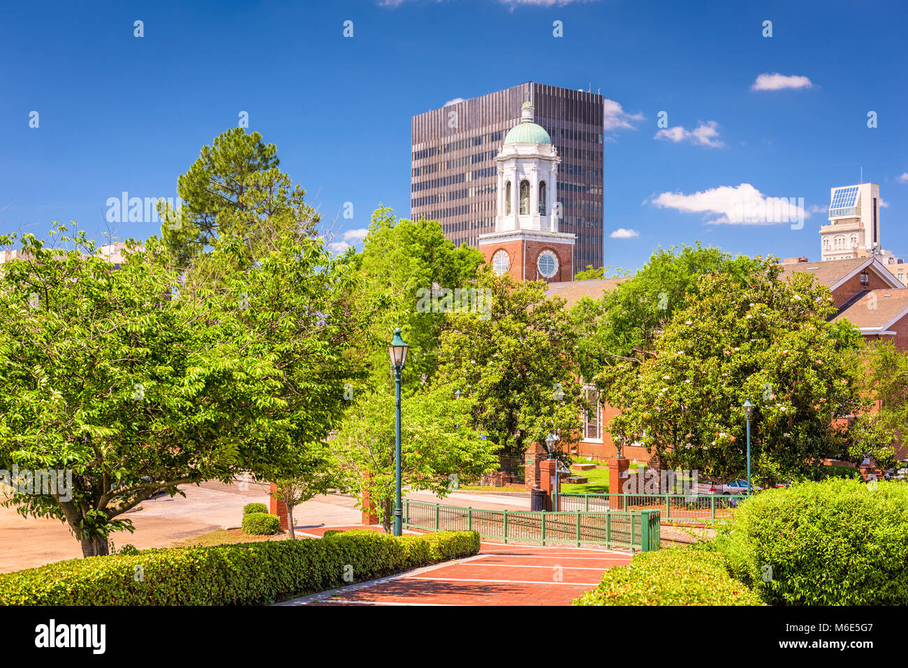 Augusta, USA skyline on the Savannah River Stock Photo Alamy