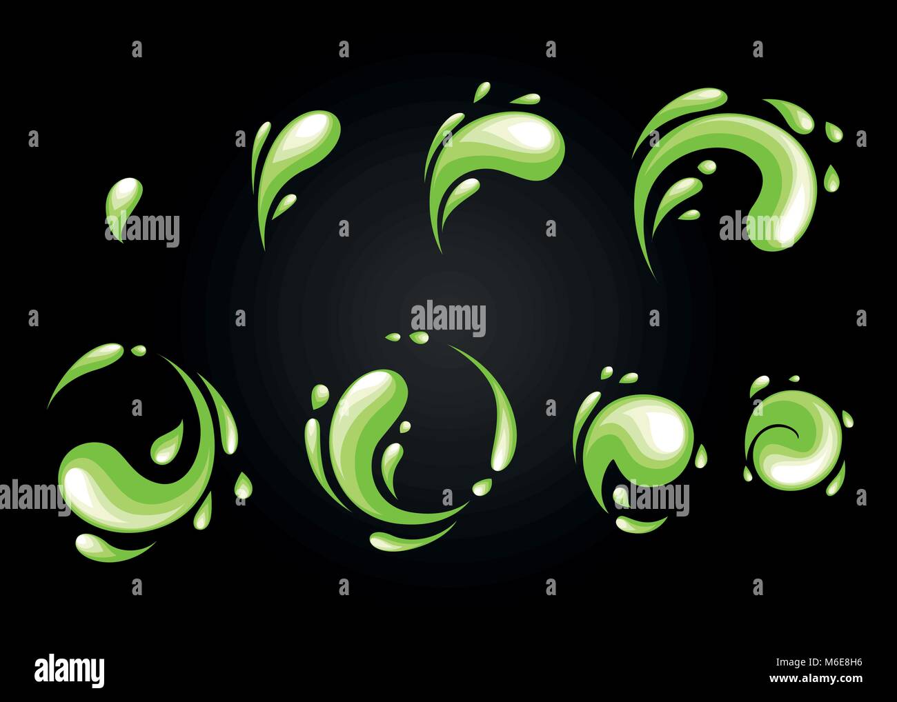 Toxic explosion special effect fx animation frames sprite sheet. Vortex toxic and thunder power explosion frames for flash animation in games, video and cartoon Stock Vector