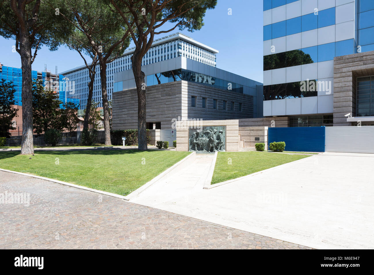 INAIL headquarters building in EUR business district in Rome Stock Photo