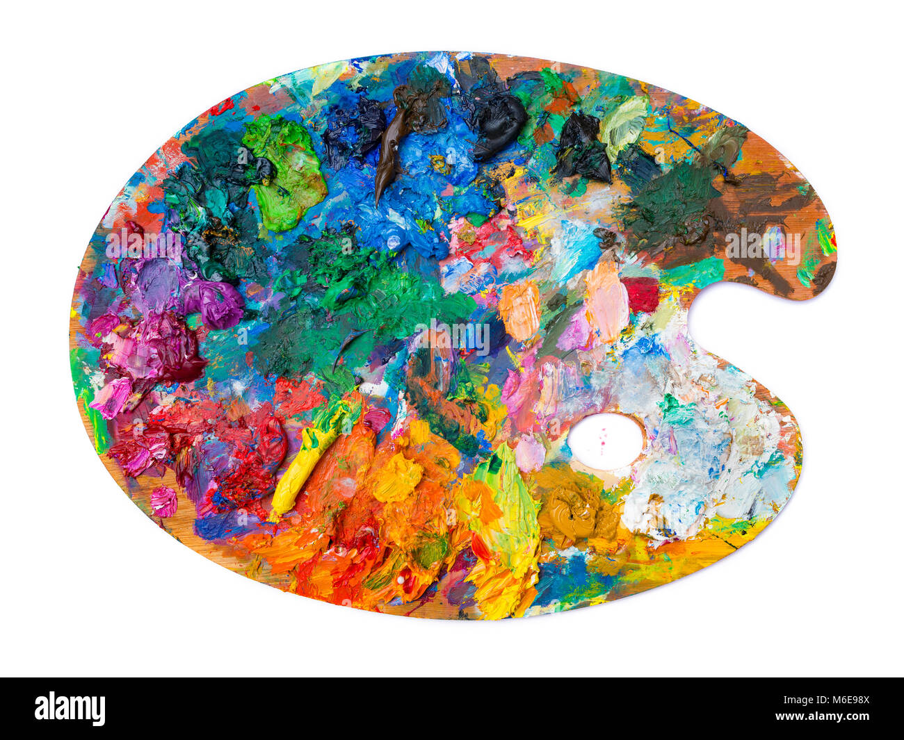 Background image of bright oil-paint palette closeup Stock Photo - Alamy