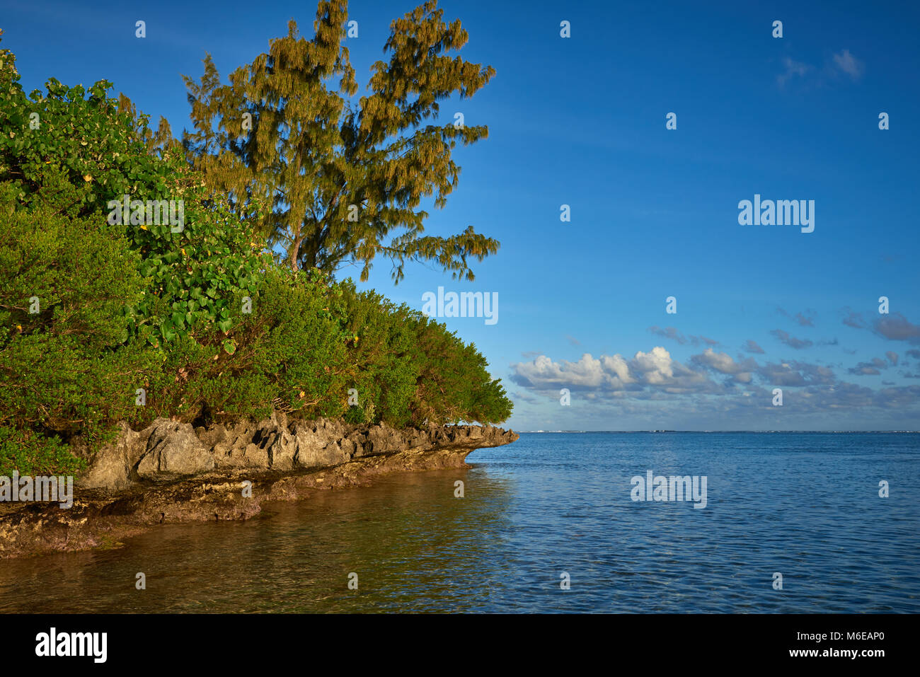 The Wave cut Rocks at the Eastern end of Le Morne Beach in Mauritius ...