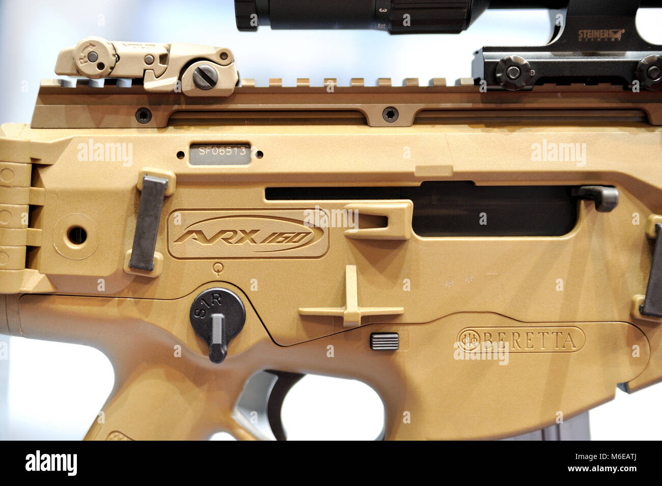 Beretta Assault Rifle desert tan ARX160 Stock Photo