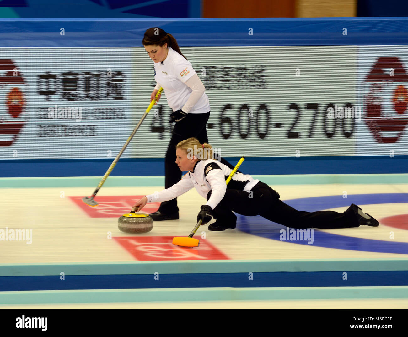 The USA team of Nina Roth compete at the CPT World Women's Curling
