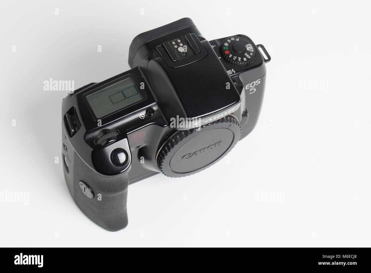 Canon EOS 5 camera with eye-controlled focussing.  1992 - 1998.  Known as EOS A2 and A2e in the USA. Stock Photo