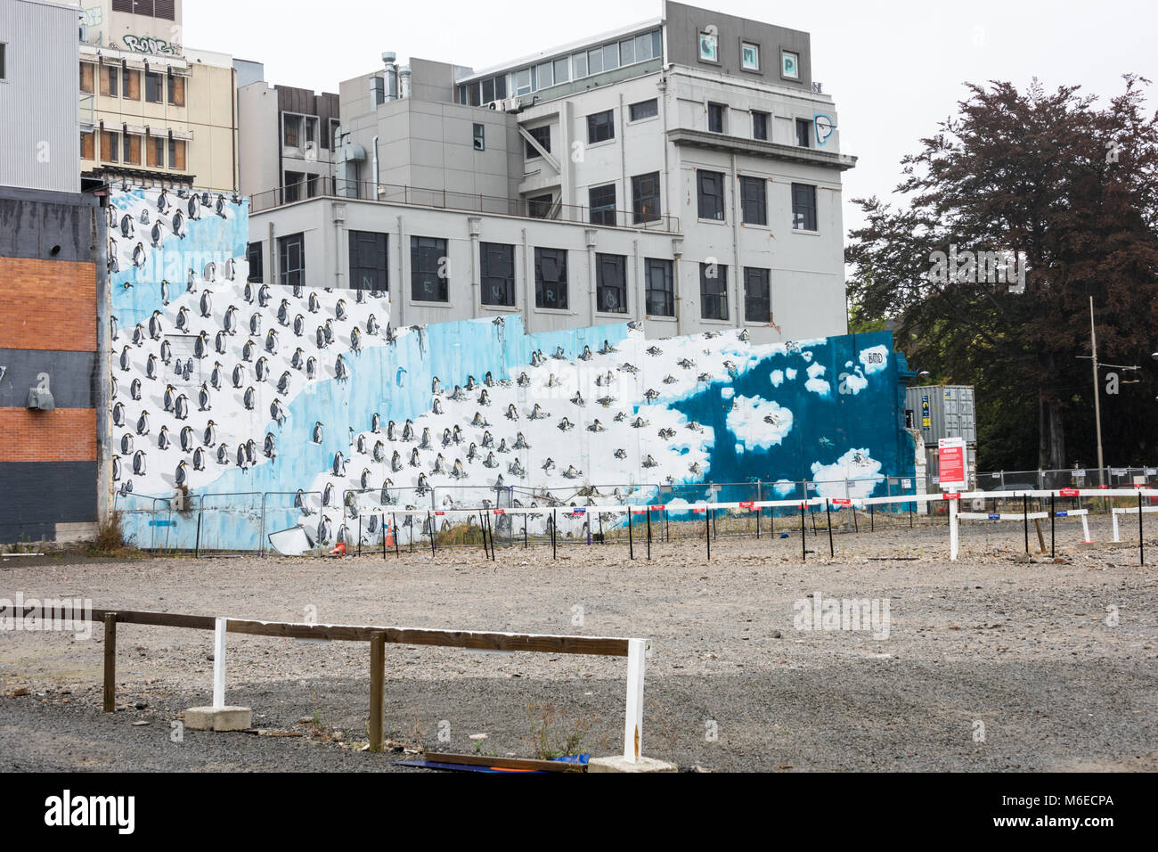Parking lots after Building Demolition following Earthquake, Christchurch, New Zealand Stock Photo