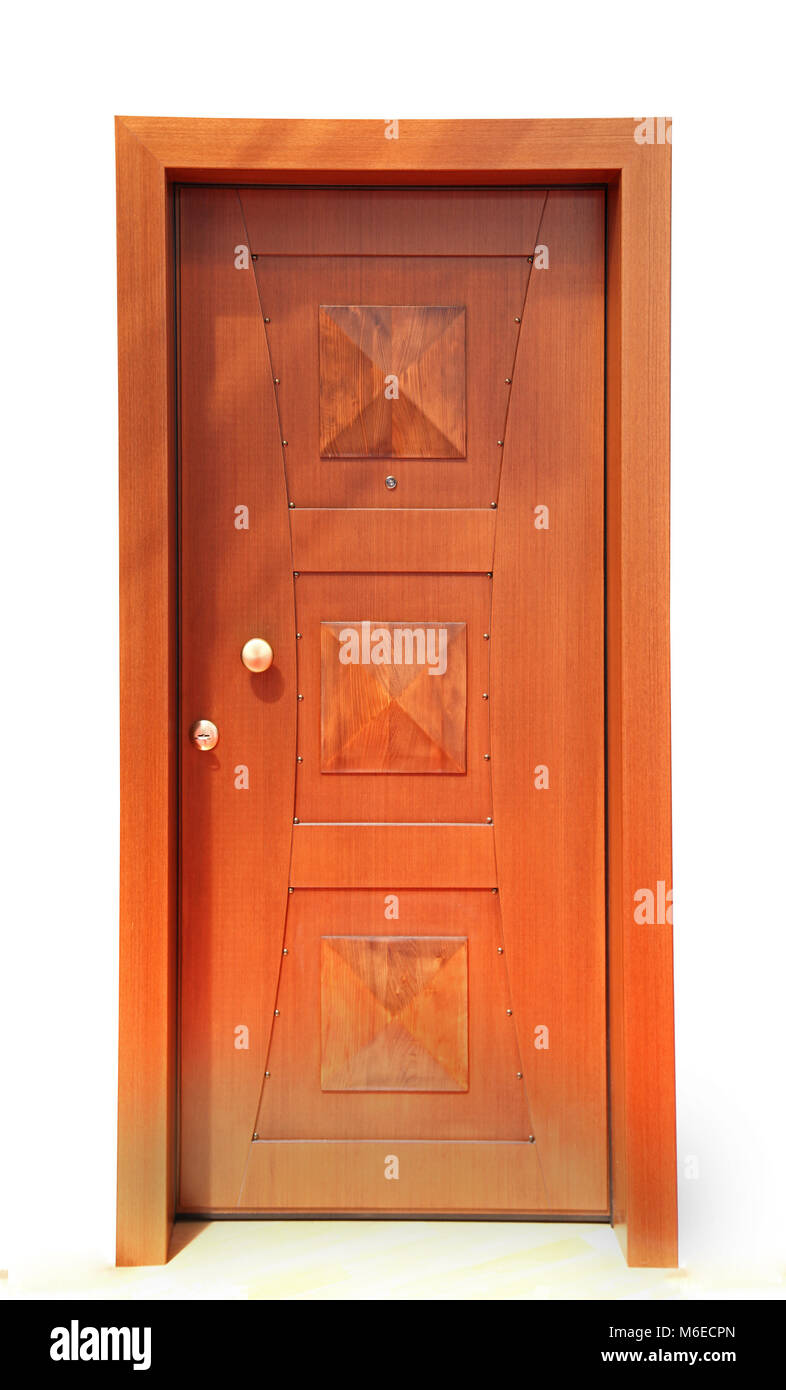 Contemporary wooden home entry front door Stock Photo   Alamy