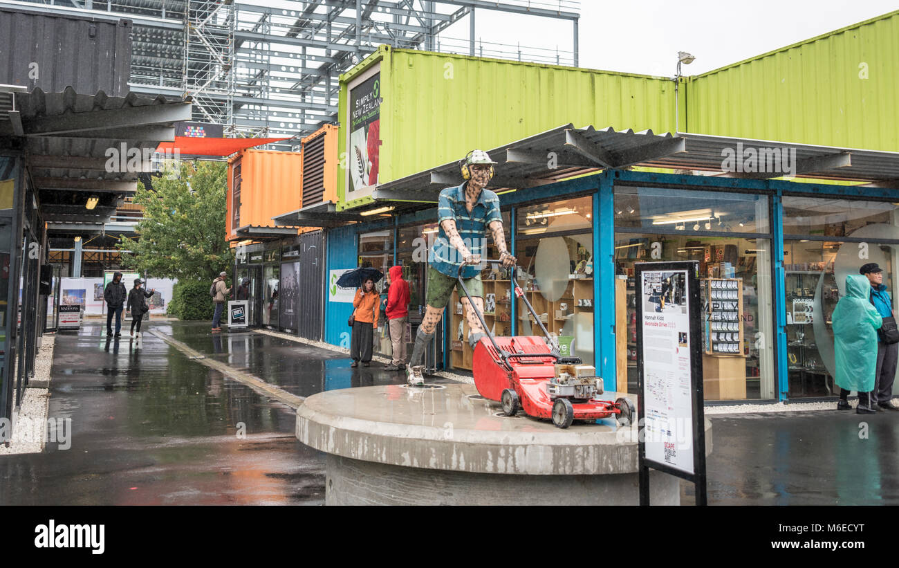 Shipping Container Shopping Centre,Christchurch, New Zealand Stock Photo