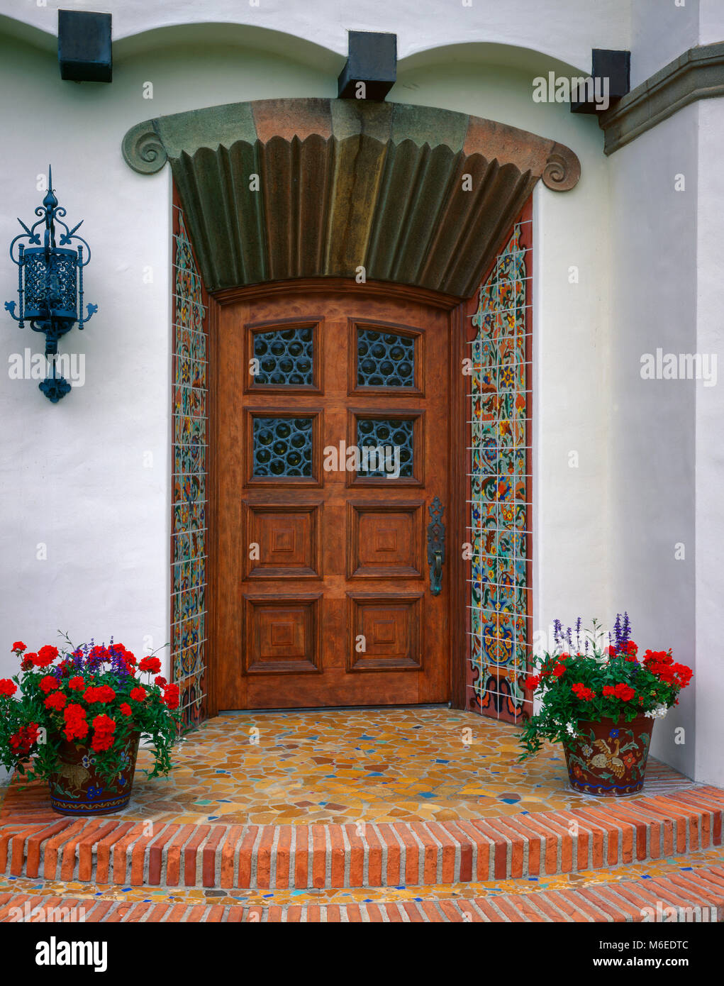 Doorway, Adamson House, Malibu Lagoon State Beach, Malibu, California Stock Photo