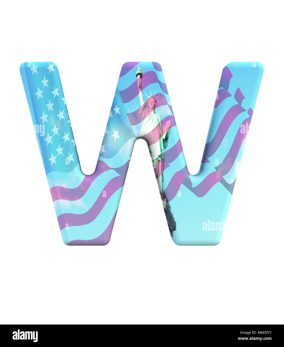 3D rendering Font New York City capital W Stock Photo - Alamy