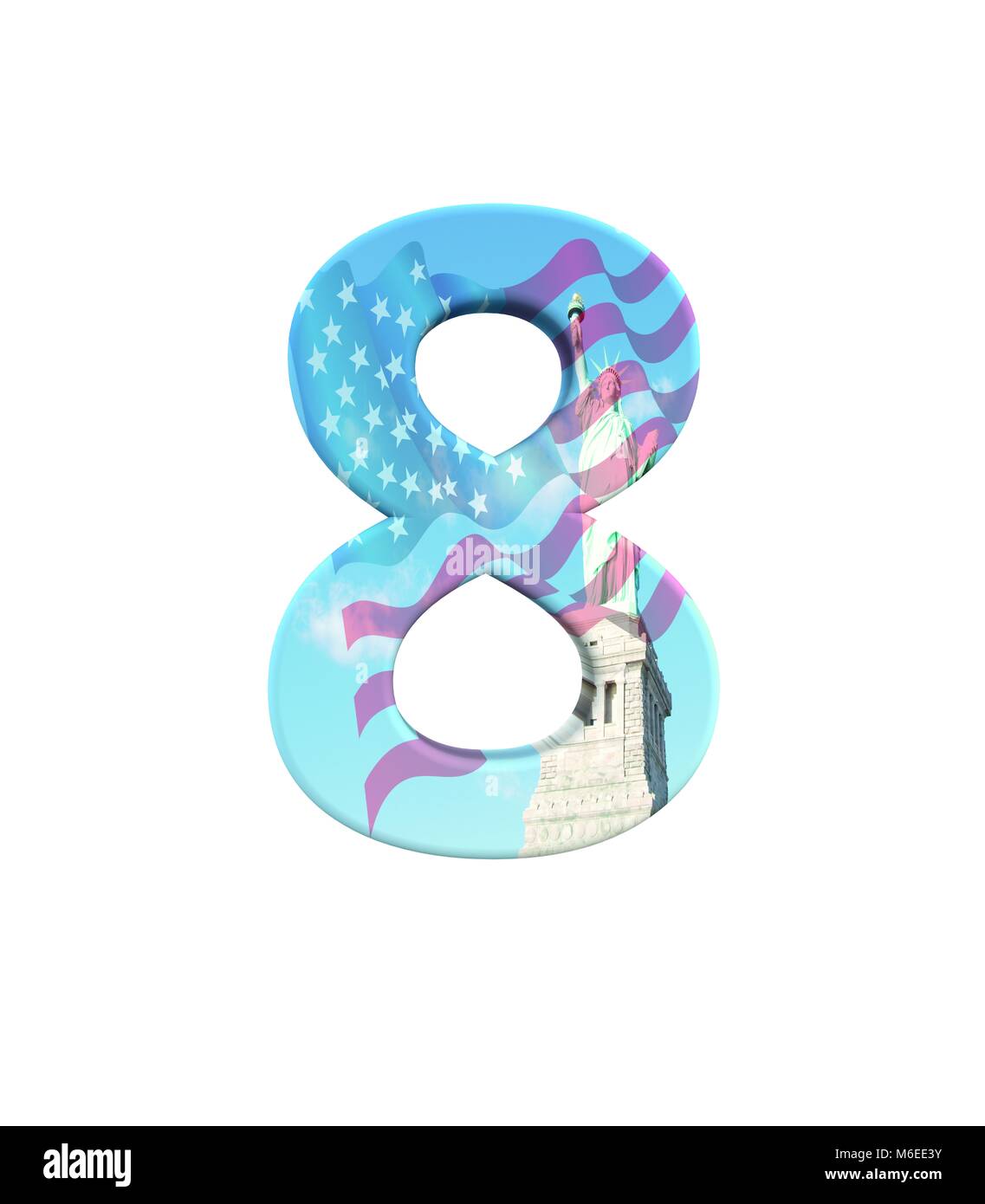 3D rendering Font New York City number 8 Stock Photo Alamy