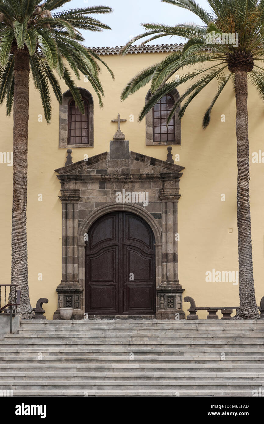La Iglesia de Nuestra Senora de los Angeles in the Plaza La Libertad, Garachico, Tenerife North, Canary Islands, Spain, Stock Photo