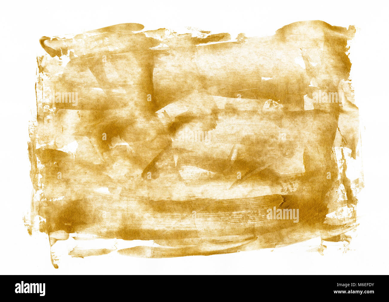 yellow and gold knife acrylic texture painting art on paper, abstract background, splashing, paint, ink, drop, stain Stock Photo