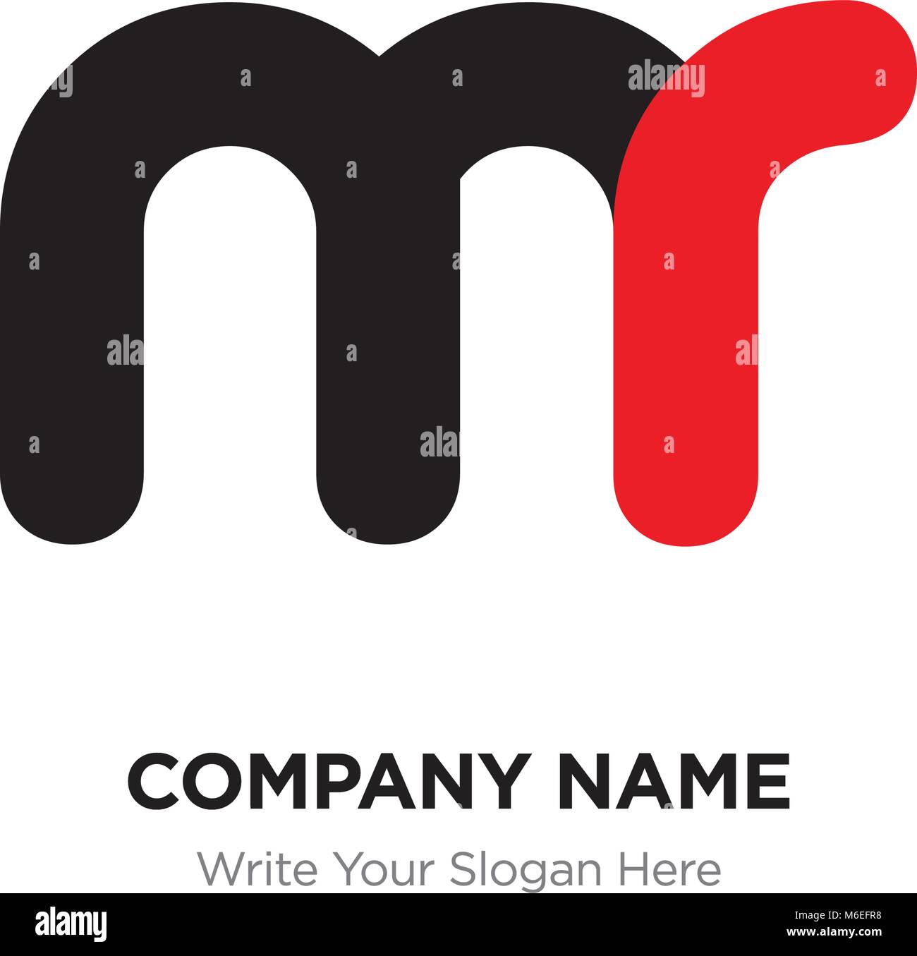 Abstract letter mr or rm logo design template, Black Alphabet initial ...