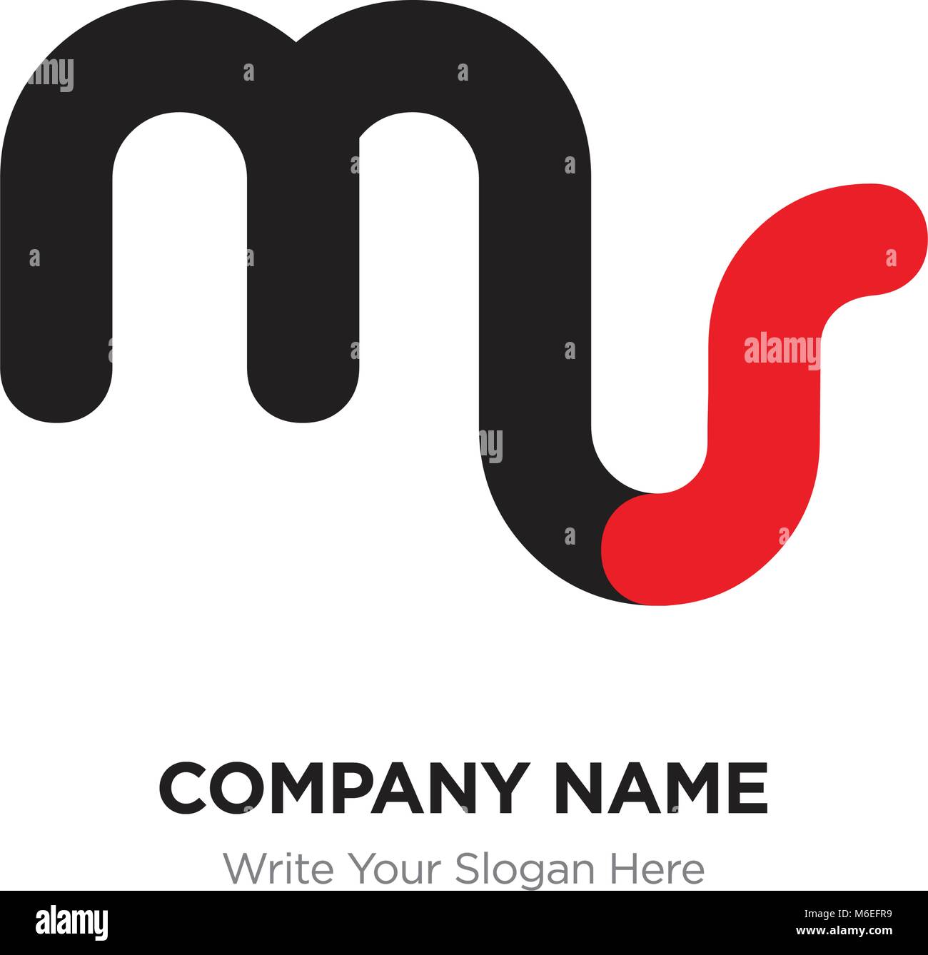 Abstract letter ms or sm logo design template, Black Alphabet