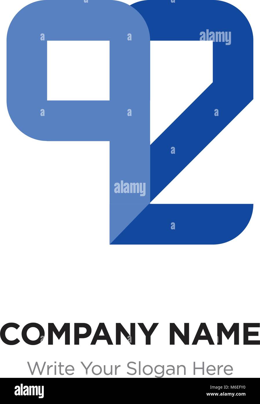 Abstract letter QZ or ZQ logo design template, Black Alphabet initial ...