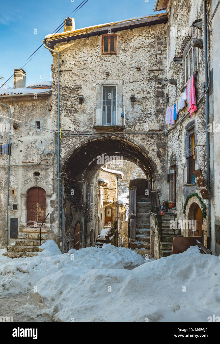 picturesque view of Scanno, .Abruzzo Stock Photo