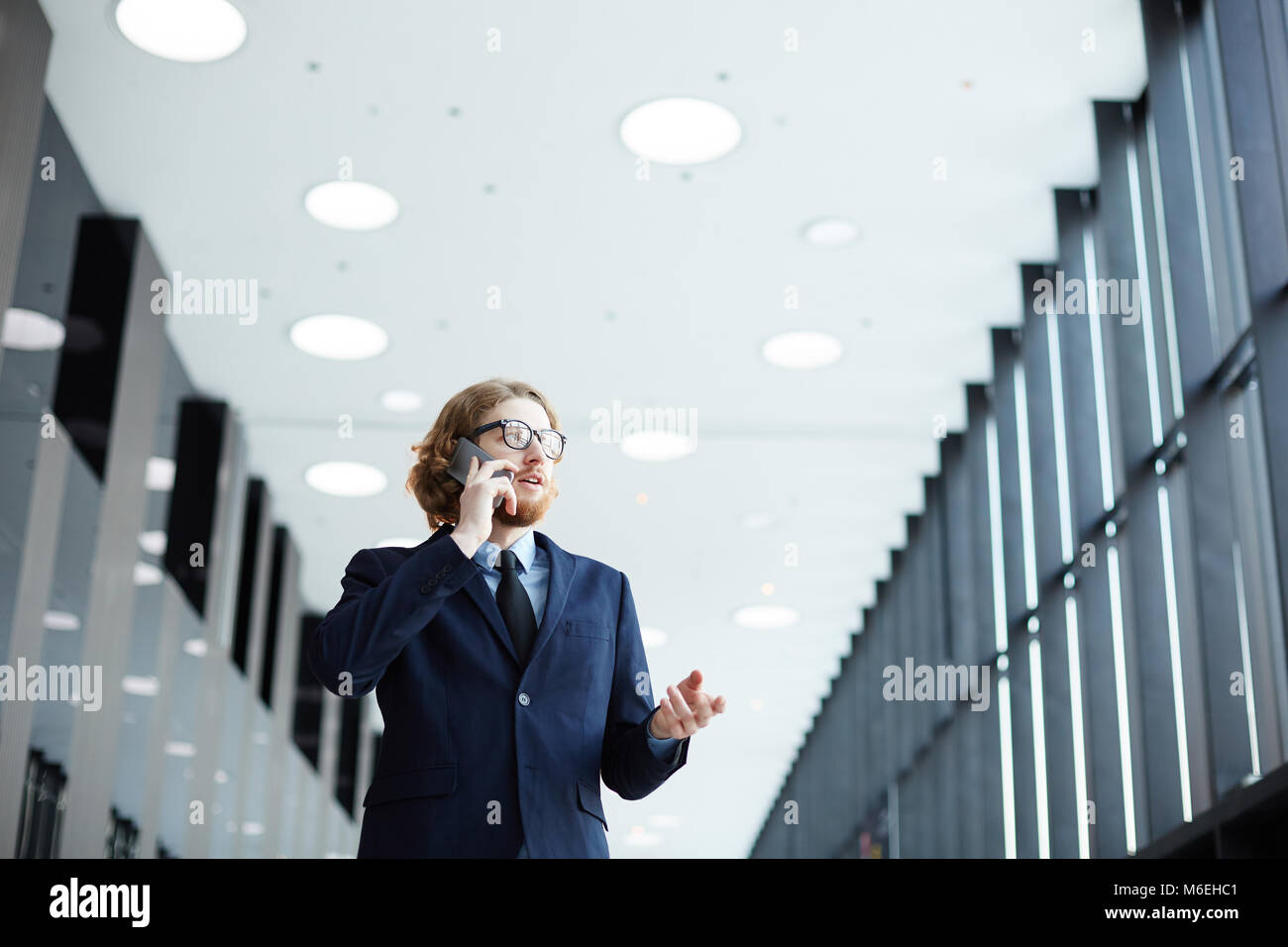Calling in airport Stock Photo