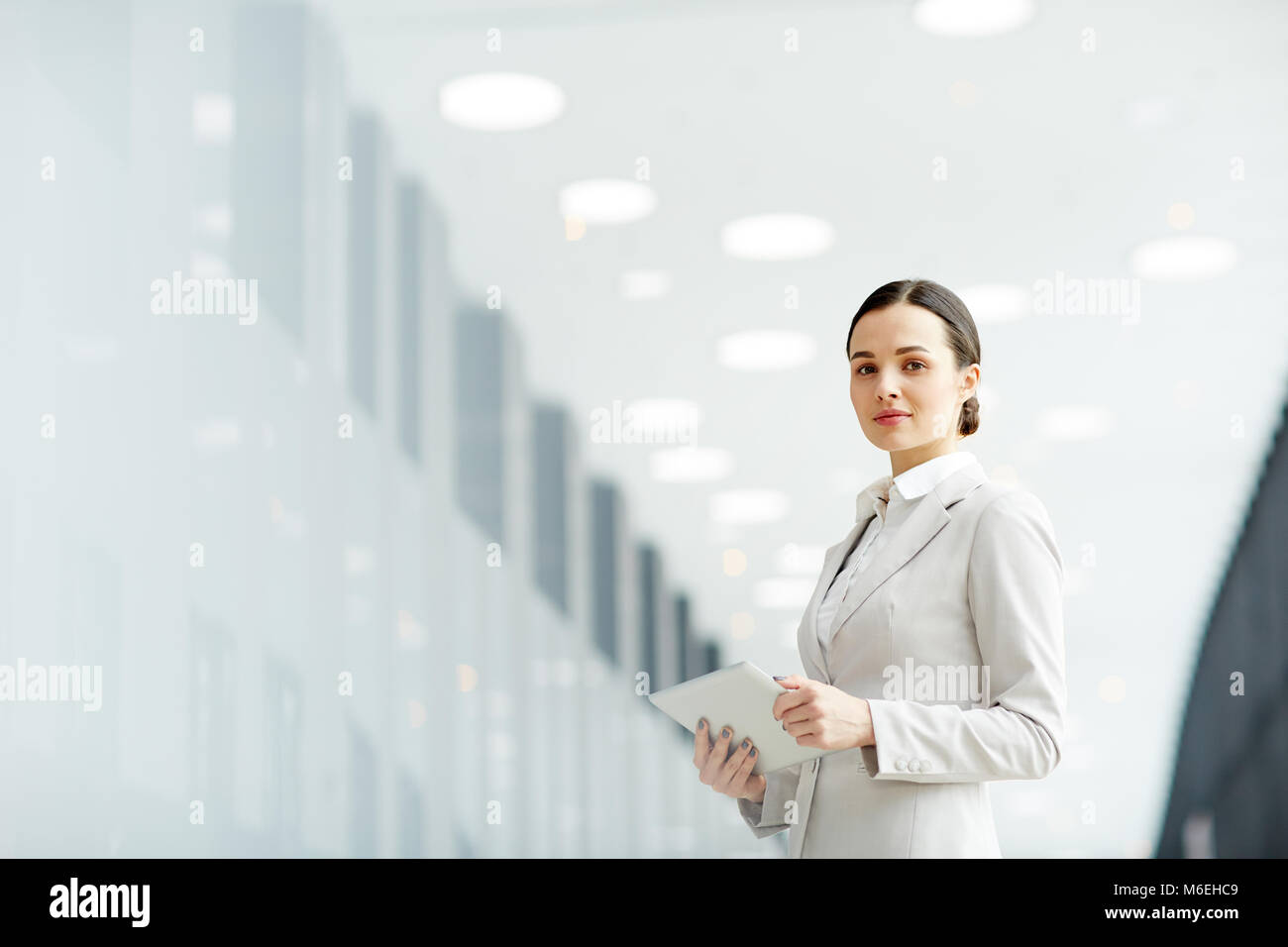 Female with tablet Stock Photo