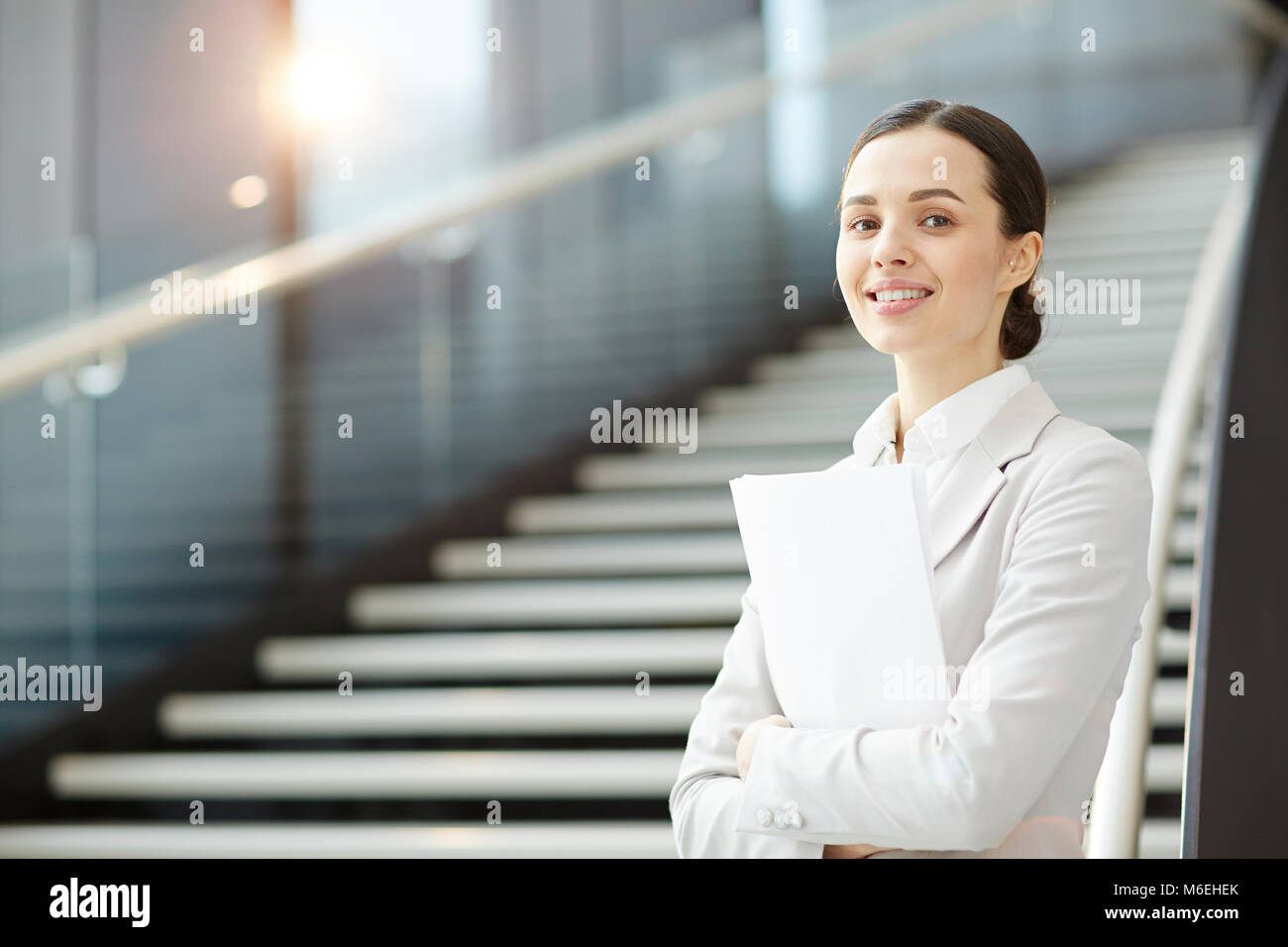Agent smiling Stock Photo