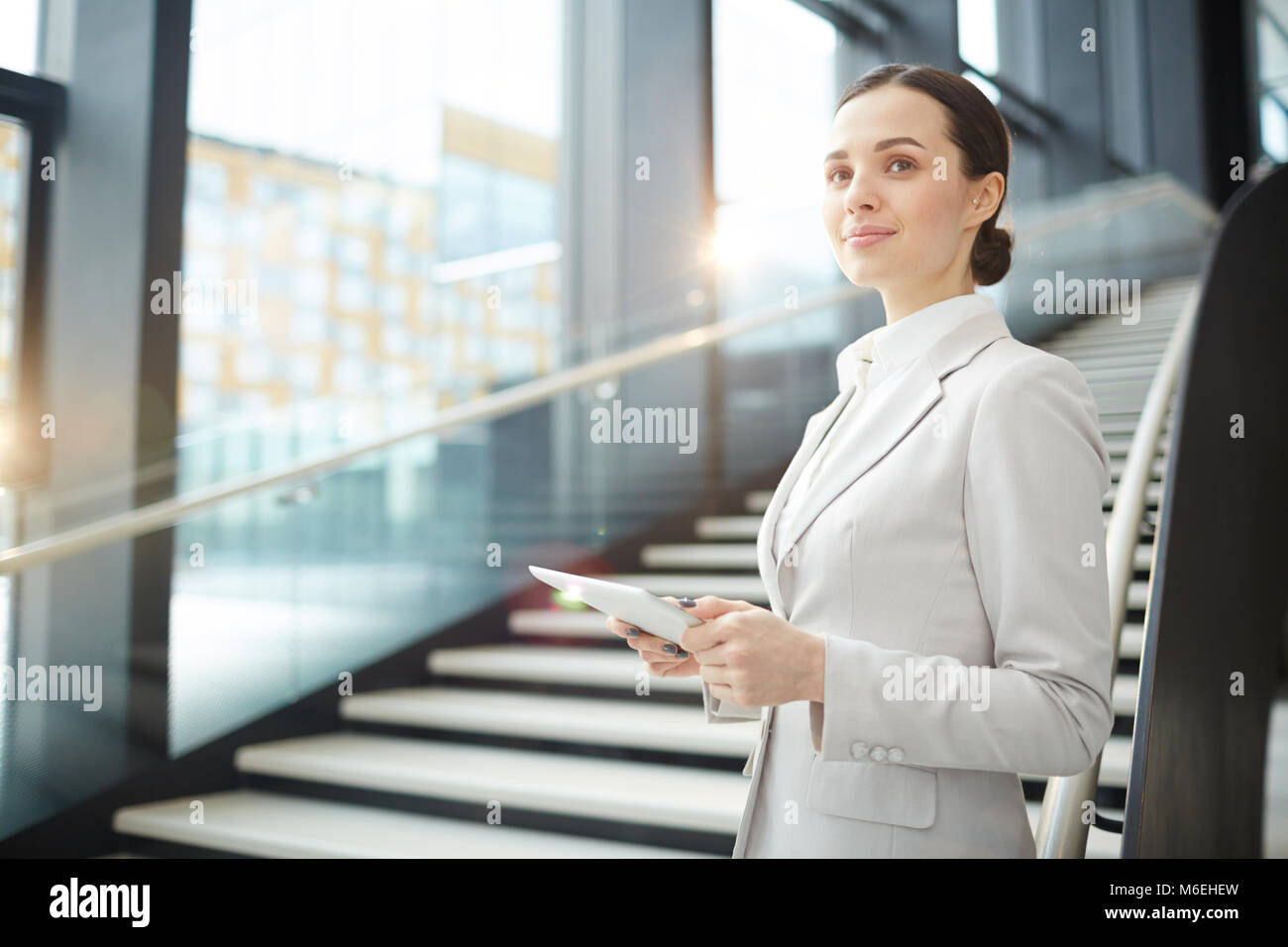 Woman in lounge Stock Photo
