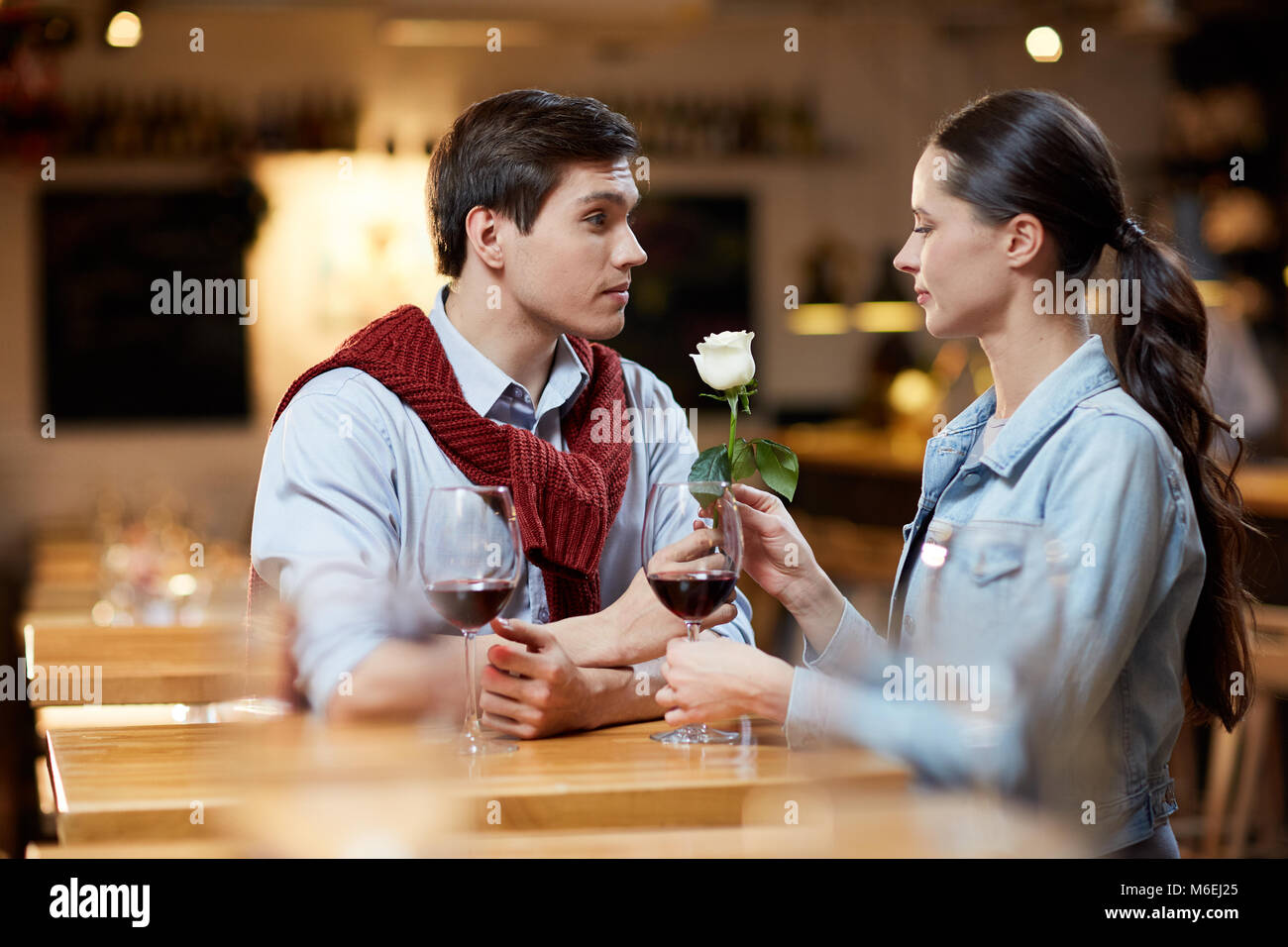 Date at restaurant Stock Photo