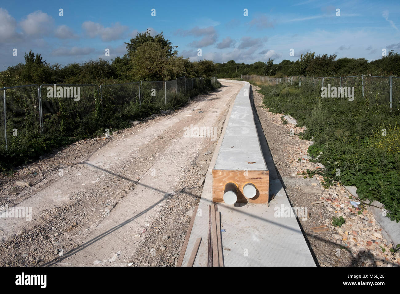 Nemo Link at Pegwell Bay near Ramsgate, Kent.  This is where high voltage electricity cables link ing the UK National Grid to Belgium are being laid, Stock Photo