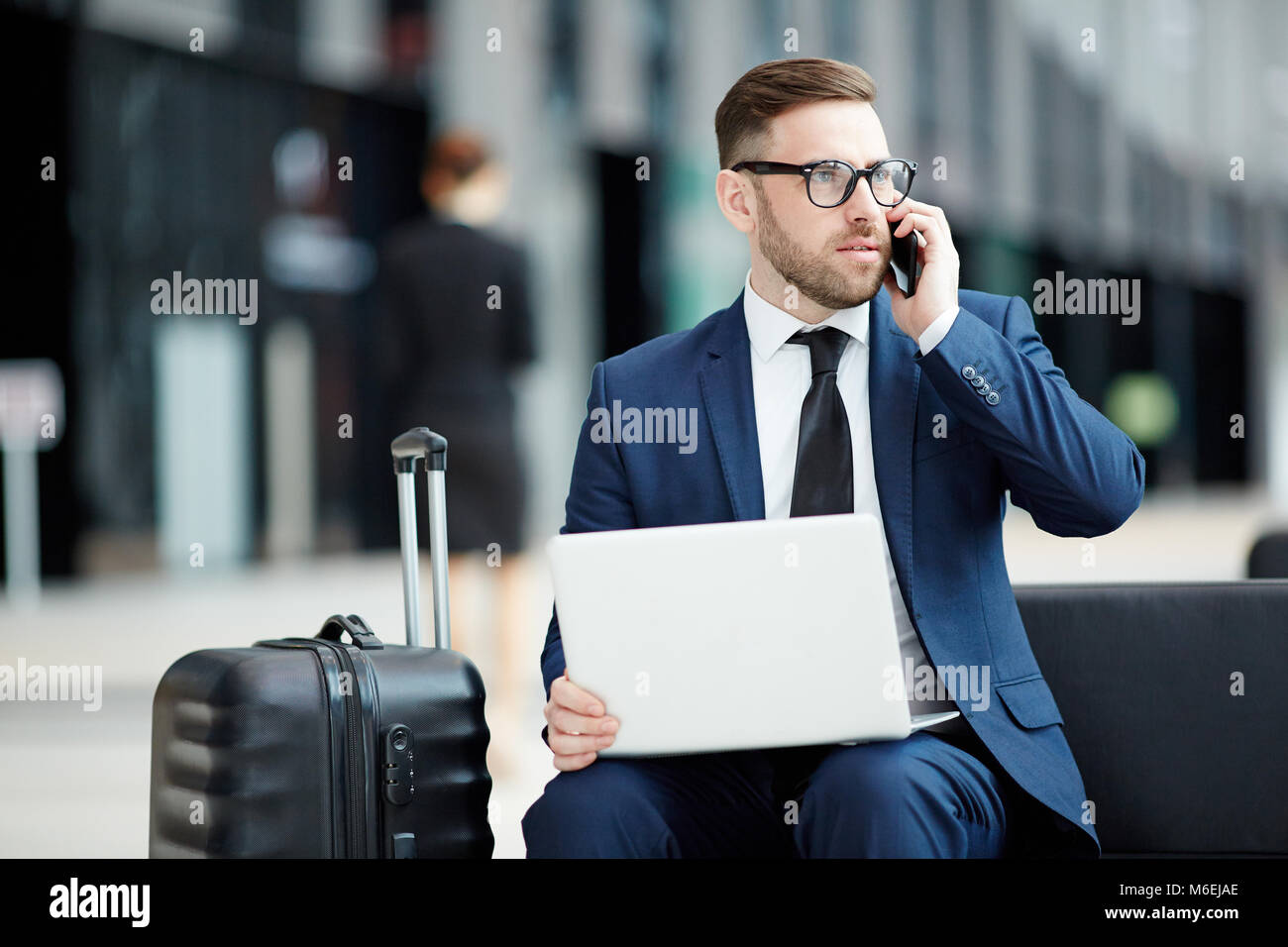 Talking to client Stock Photo