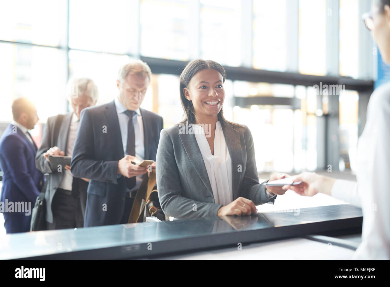 Checkin before departure Stock Photo Alamy