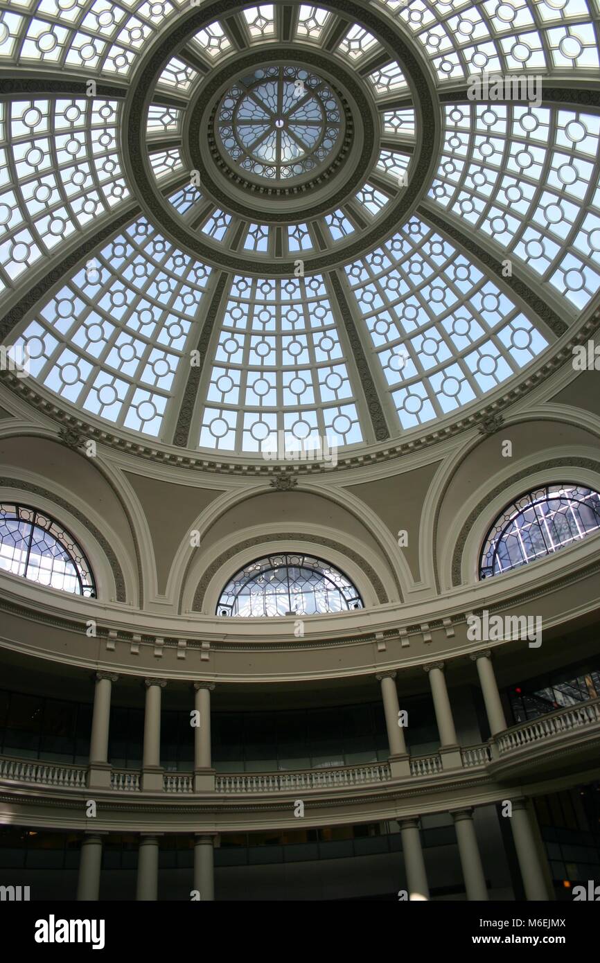 Glass dome roof, Westfield, San Francisco. Stock Photo