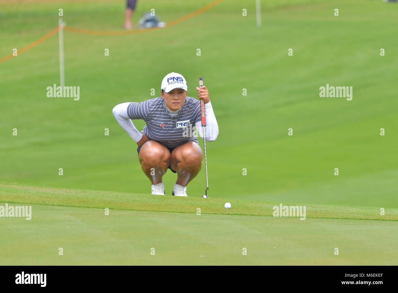 Amy Yang of Republic of Korea in Honda LPGA Thailand 2018 at Siam Country Club, Old Course on February 24, 2018 in Pattaya Chonburi, Thailand. Stock Photo