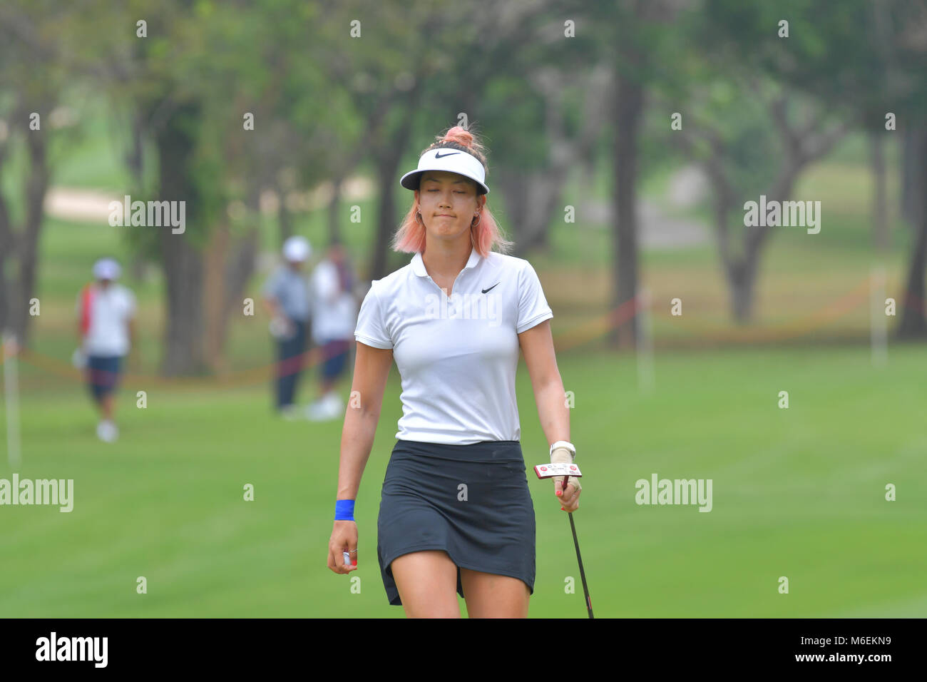 Michelle Wie of USA in Honda LPGA Thailand 2018 at Siam Country Club, Old Course on February 24, 2018 in Pattaya Chonburi, Thailand. Stock Photo