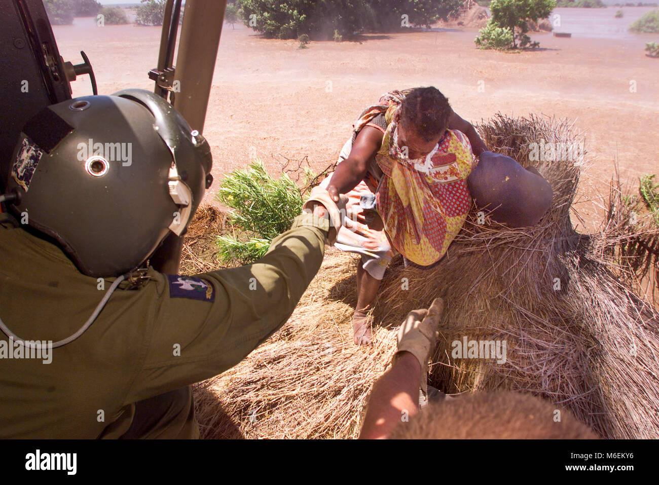Floods in Mozambique, March 2000; A South African Air Force helicopter