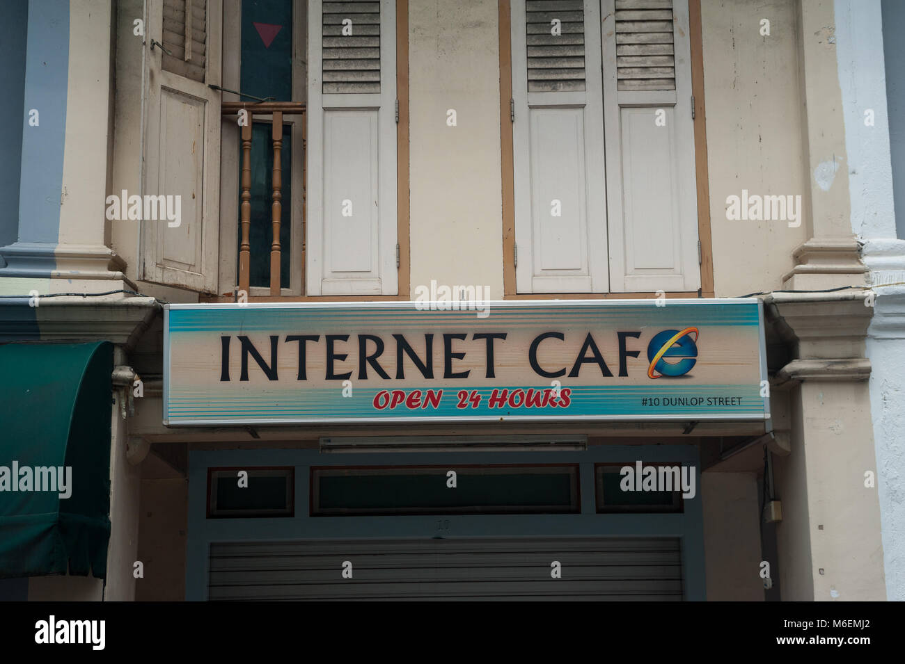31.01.2018, Singapore, Republic of Singapore, Asia - A closed internet cafe in Singapore's Little India district. Stock Photo