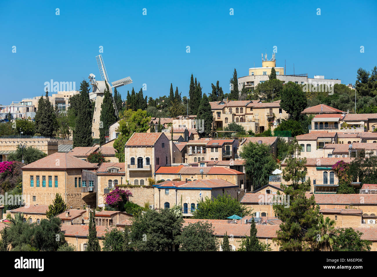 View of Yemin Moshe neighborhood in Jerusalem, Israel. Stock Photo