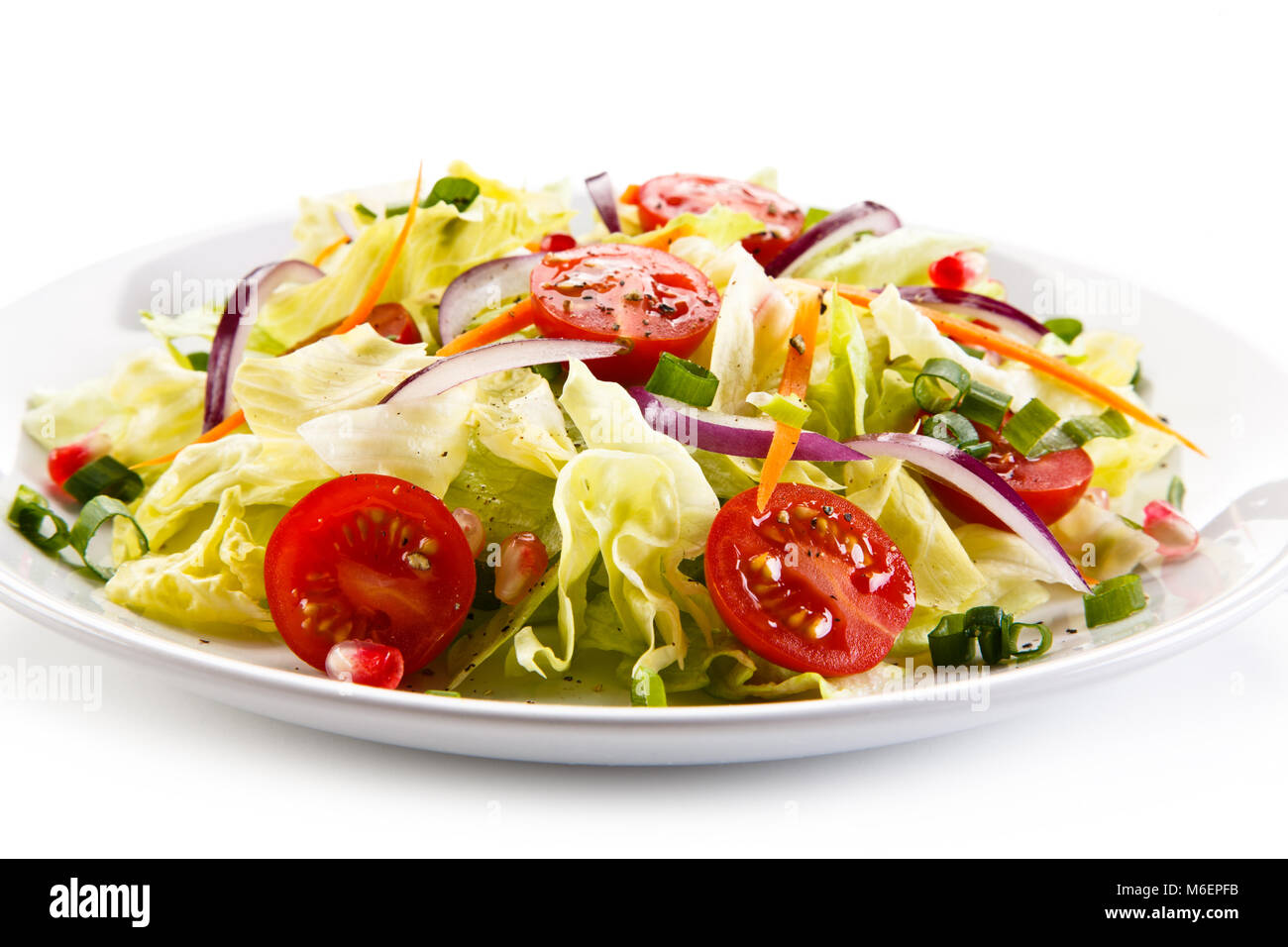 Vegetable salad on white background Stock Photo