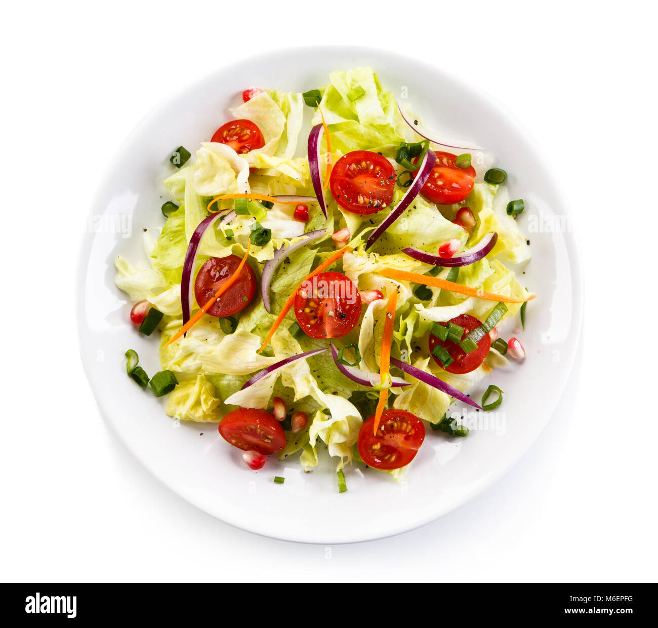 Vegetable salad on white background Stock Photo