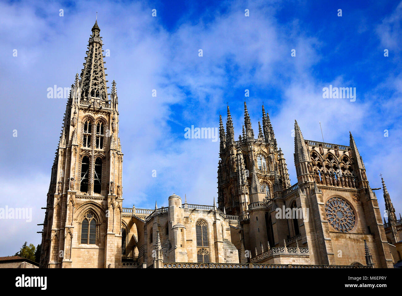 The Cathedral of Saint Mary of Burgos in Burgos, Spain. Stock Photo