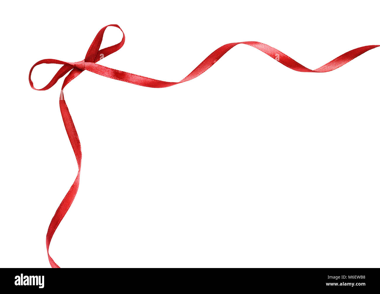 Corner with small red silk ribbon bow isolated on white Stock Photo - Alamy