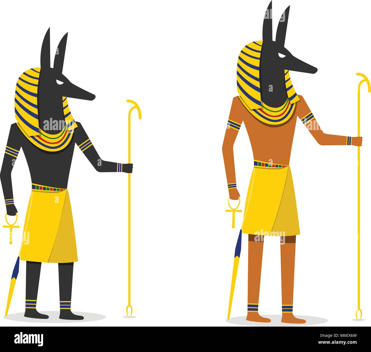 Anubis in flat vector art design isolated on white Stock Vector
