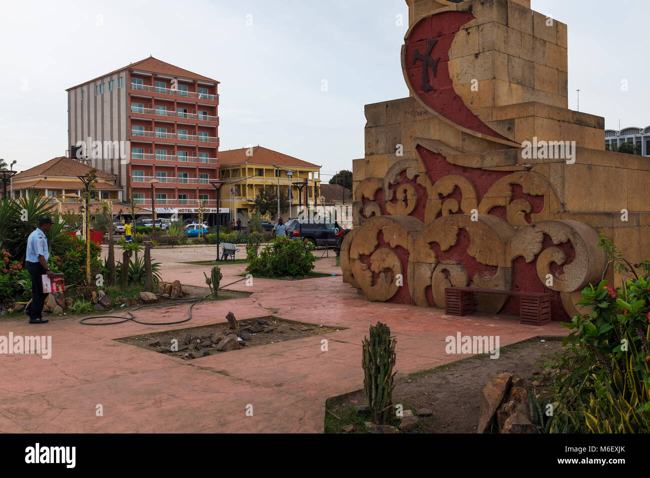 Bissau, Republic of Guinea-Bissau - January 28, 2018: View of the Imperio Square (Praca do Imperio) in the city of Bissau, Republic of Guinea-Bissau Stock Photo