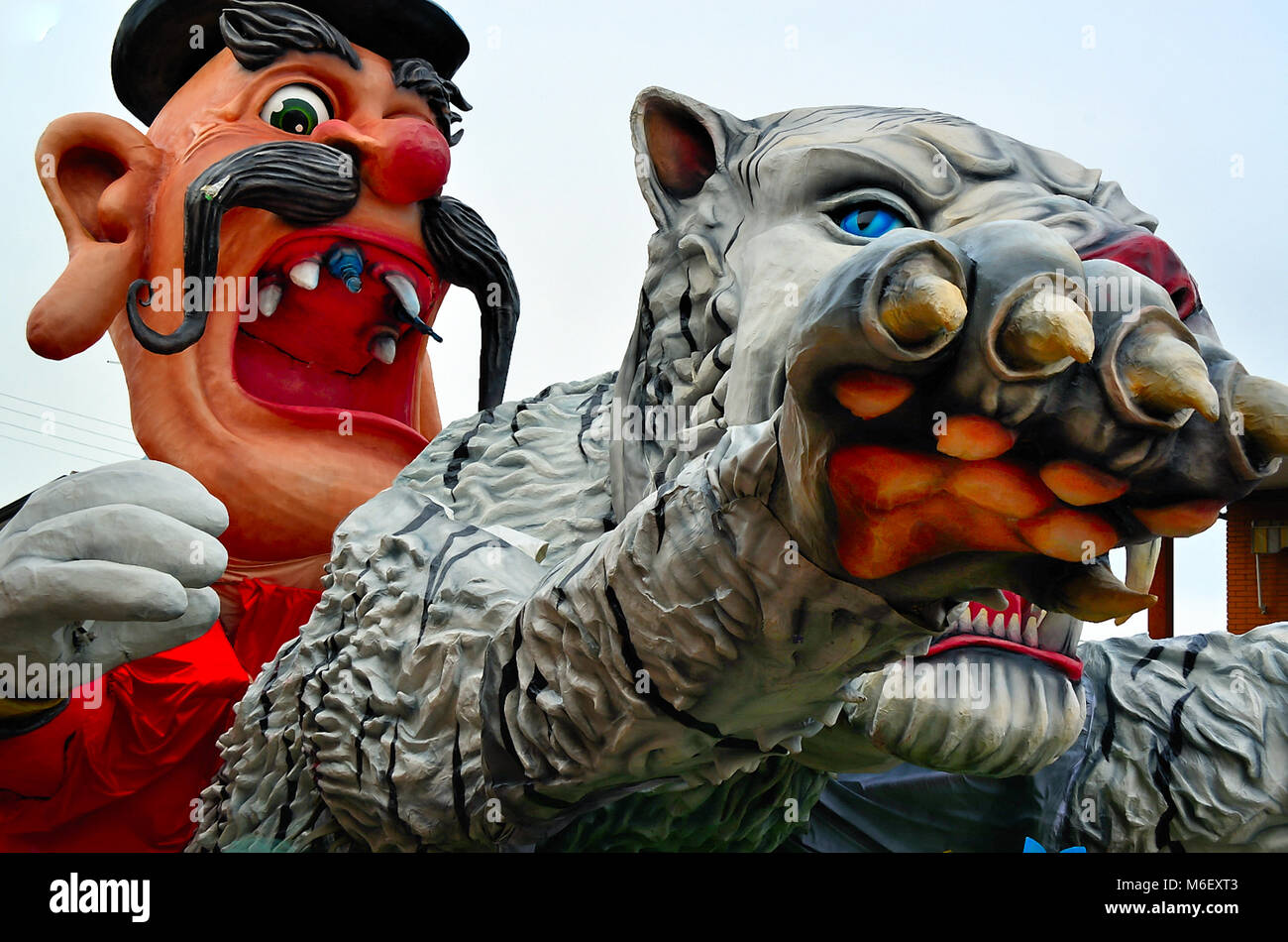 Cadoneghe, Veneto, Italy. The carnival of Cadoneghe is famous throughout the region for its allegorical floats. they are made of papier-mâché. Stock Photo