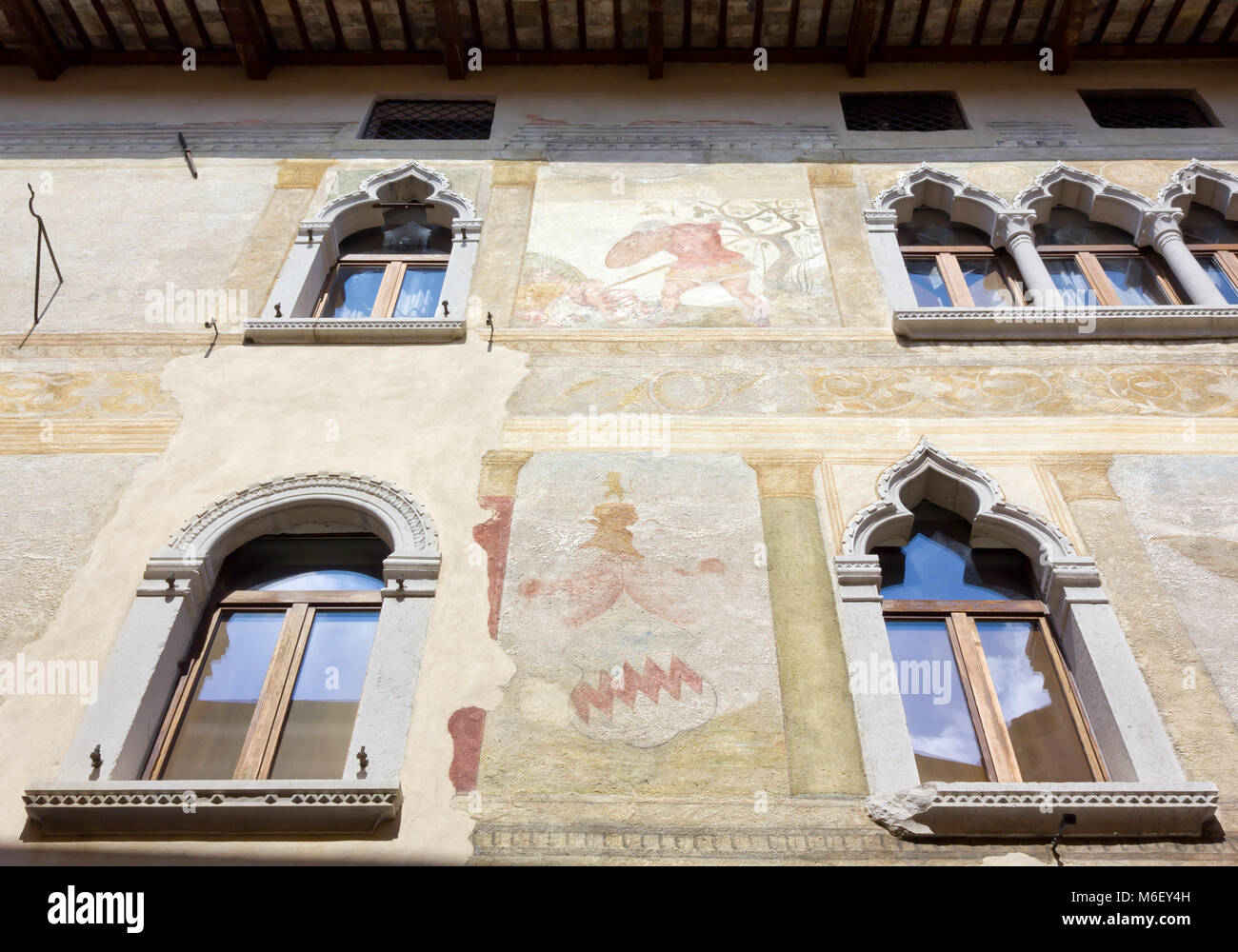 Historic Palace's facade in Spilimbergo, Italy Stock Photo