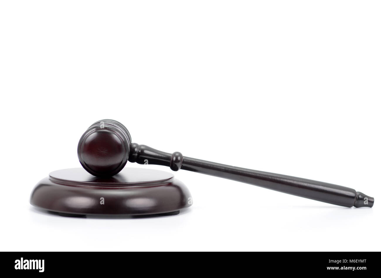 Law and Justice, Legality concept, Judge Gavel isolated on a white background. Stock Photo