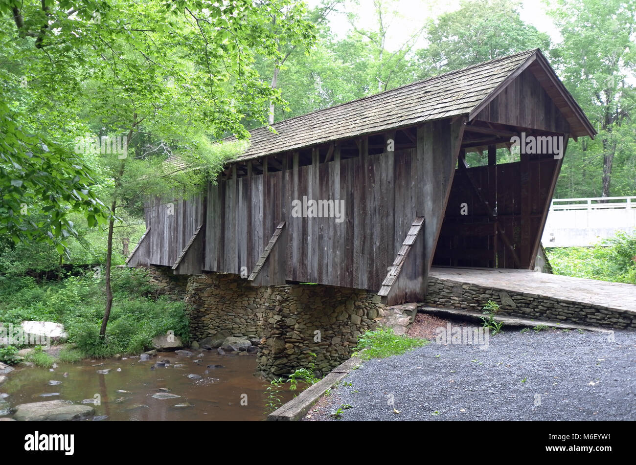 North Carolina Covered Bridge in Pisgah County Stock Photo Alamy
