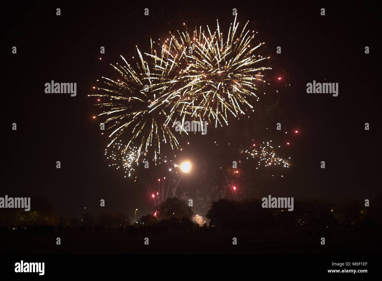 Fireworks at Wanstead Flats Stock Photo Alamy