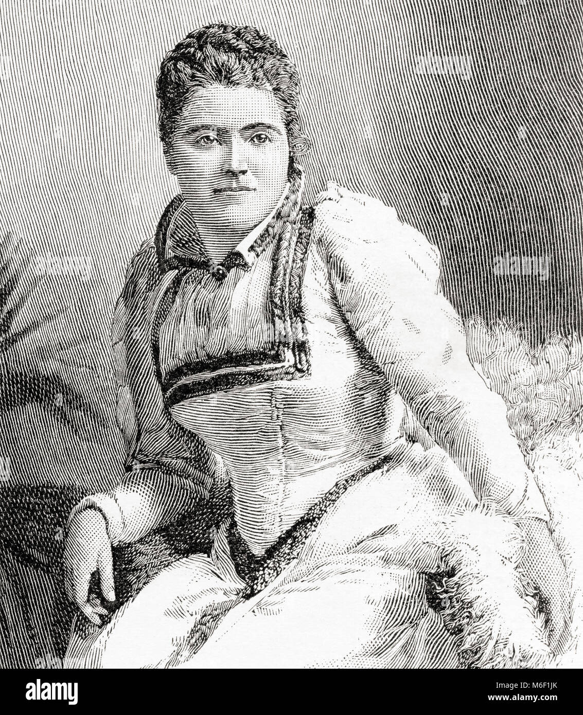 Emilia Francis, Lady Dilke, née Strong, 1840 - 1904.  English author, art historian, feminist and trade unionist.  From The Strand Magazine, published January to June, 1894. Stock Photo