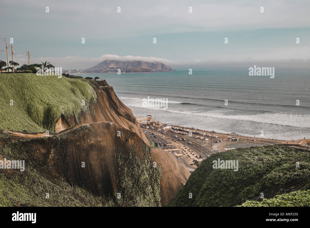 Lima Pe View of the sea from the city of Lima, capital of Peru, as seen from ...